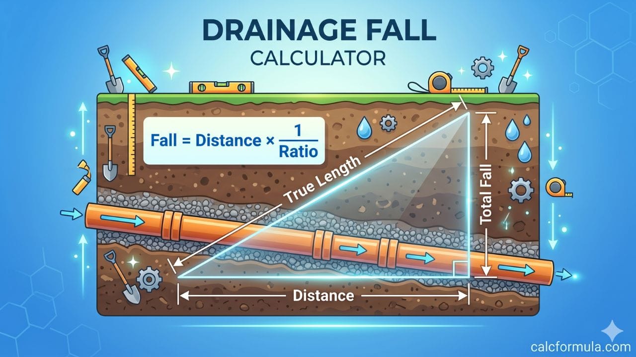 Drainage Fall Calculator – Pipe Drop & Gradient
