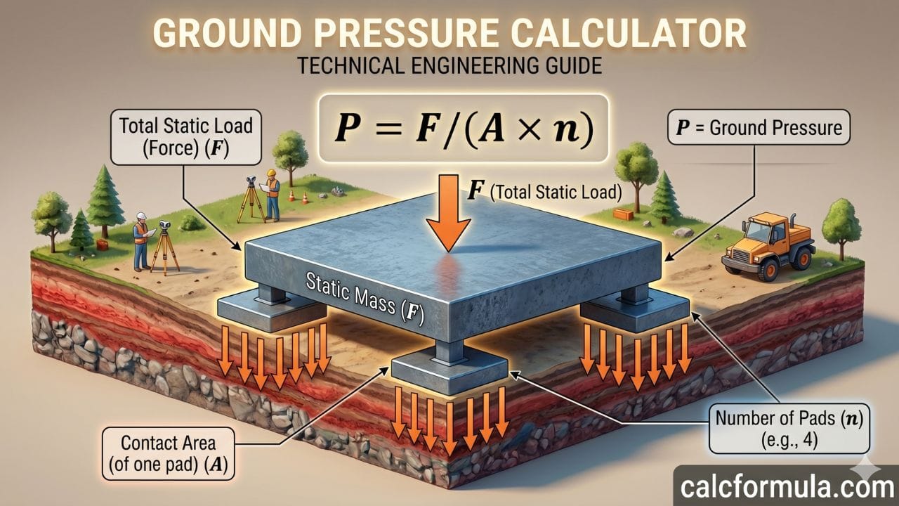 Normal Load Ground Ground Pressure Calculator – Load, Area & PSI