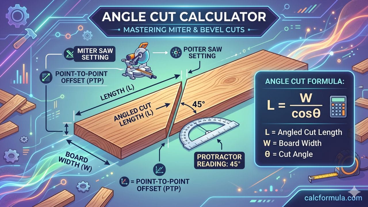 Angle Cut Calculator – Miter, Offset & Cut Length