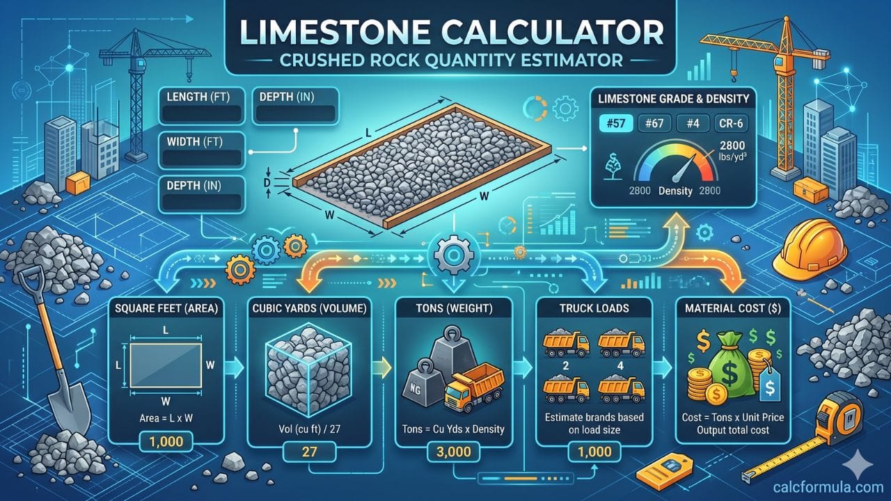 Limestone Log Scale Limestone Calculator – Tons, Yards & Cost