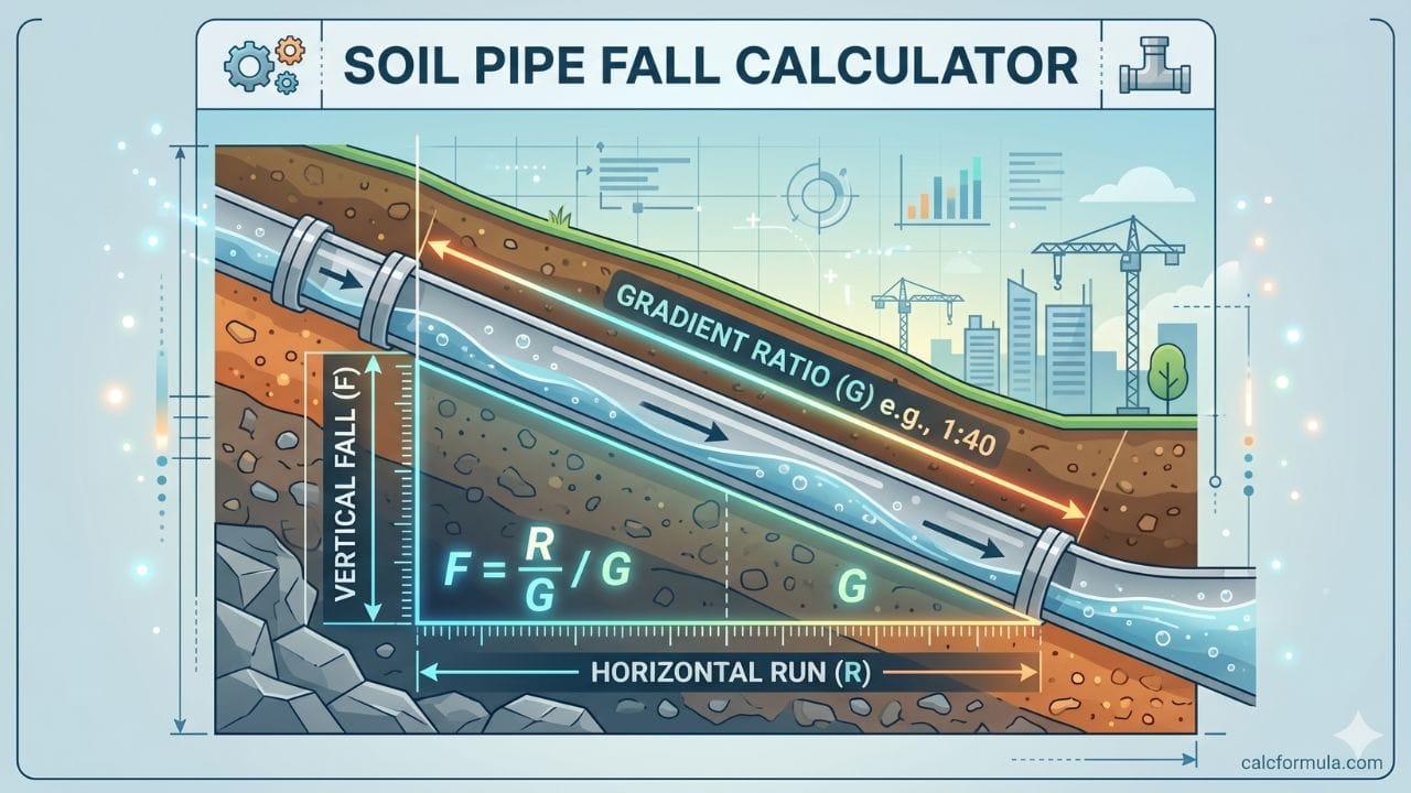 Soil Pipe Fall Calculator – Drop, Gradient & Slope