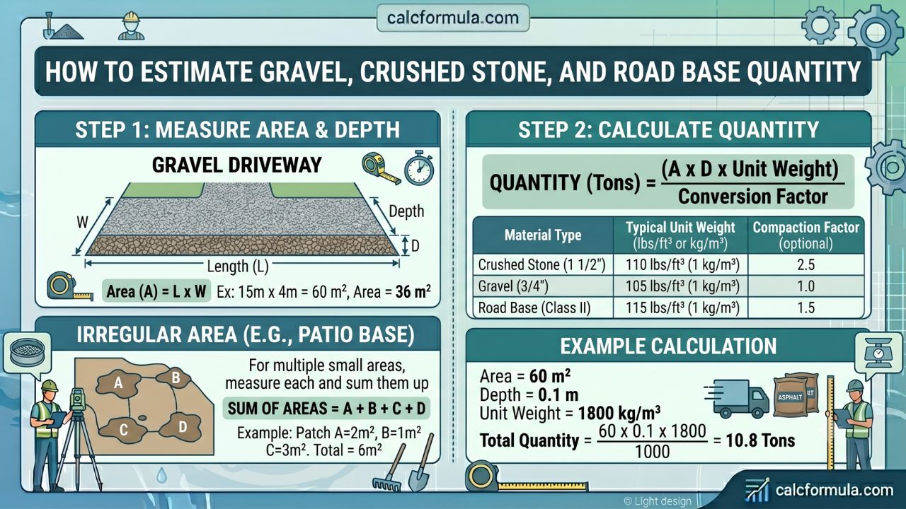 How to Estimate Gravel, Crushed Stone, and Road Base Quantity