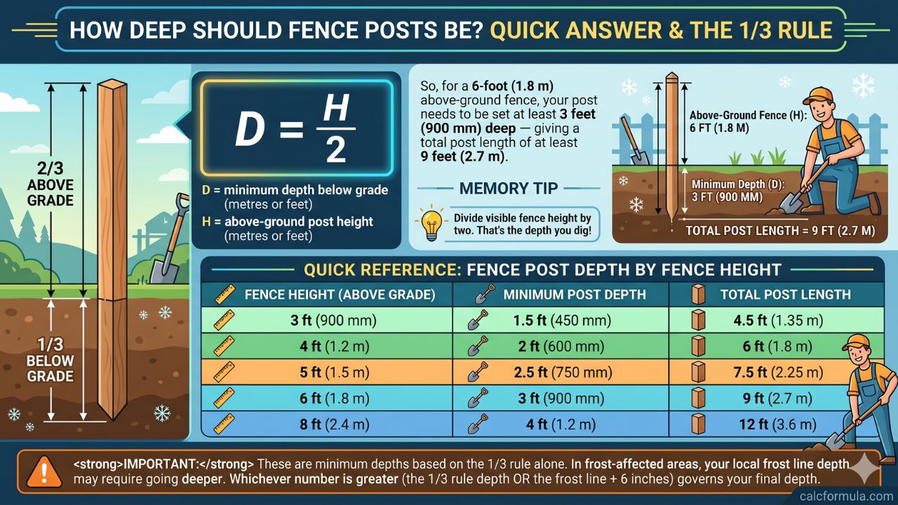 How Deep Should Fence Posts Be