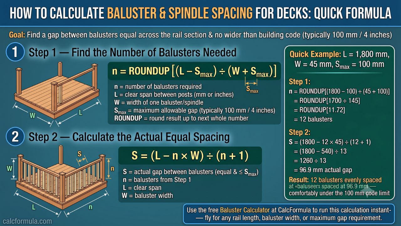 How to Calculate Baluster and Spindle Spacing for Decks