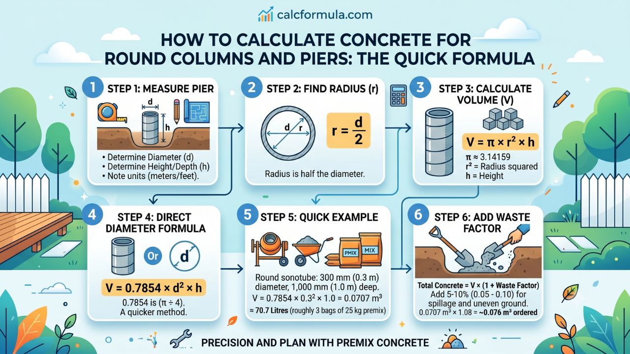 How to Calculate Concrete for Round Columns and Piers