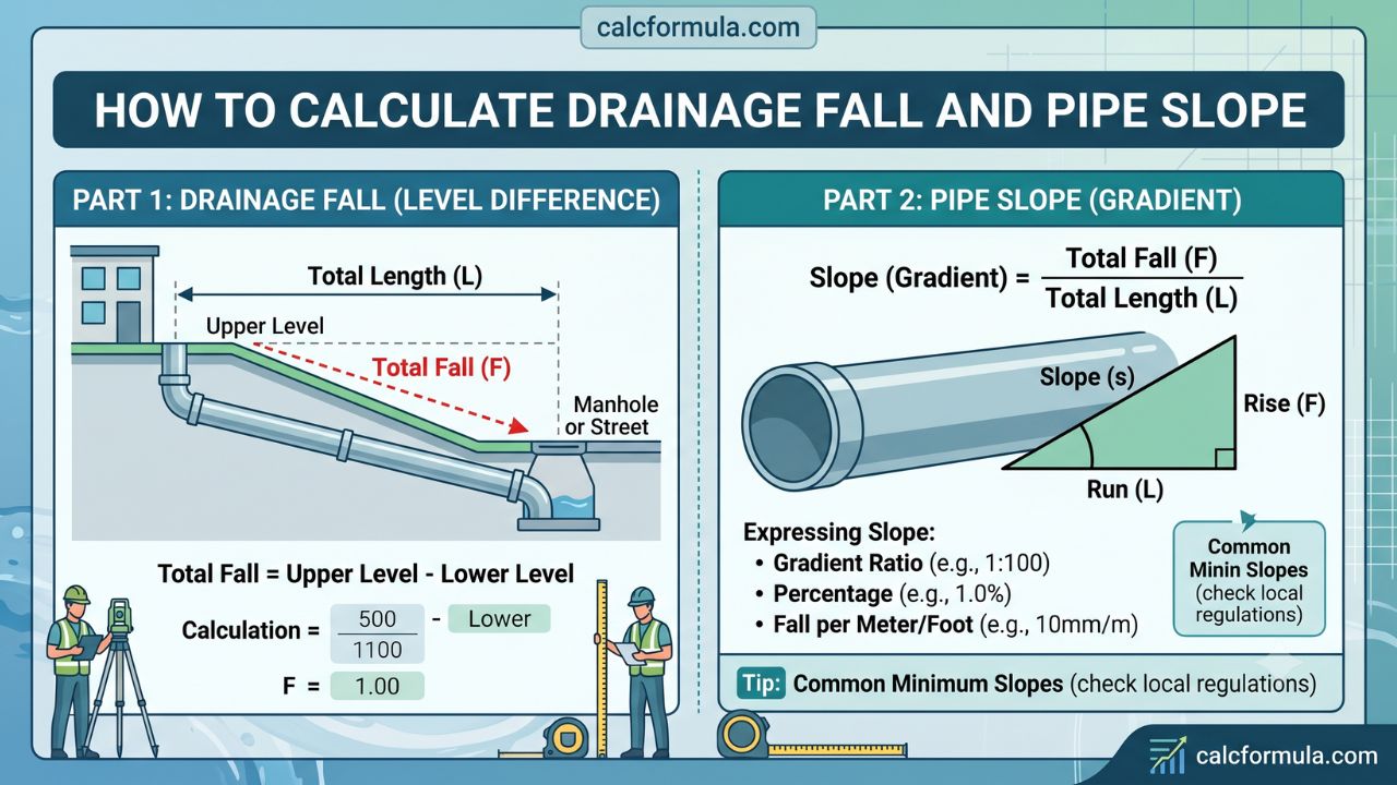 How to Calculate Drainage Fall and Pipe Slope