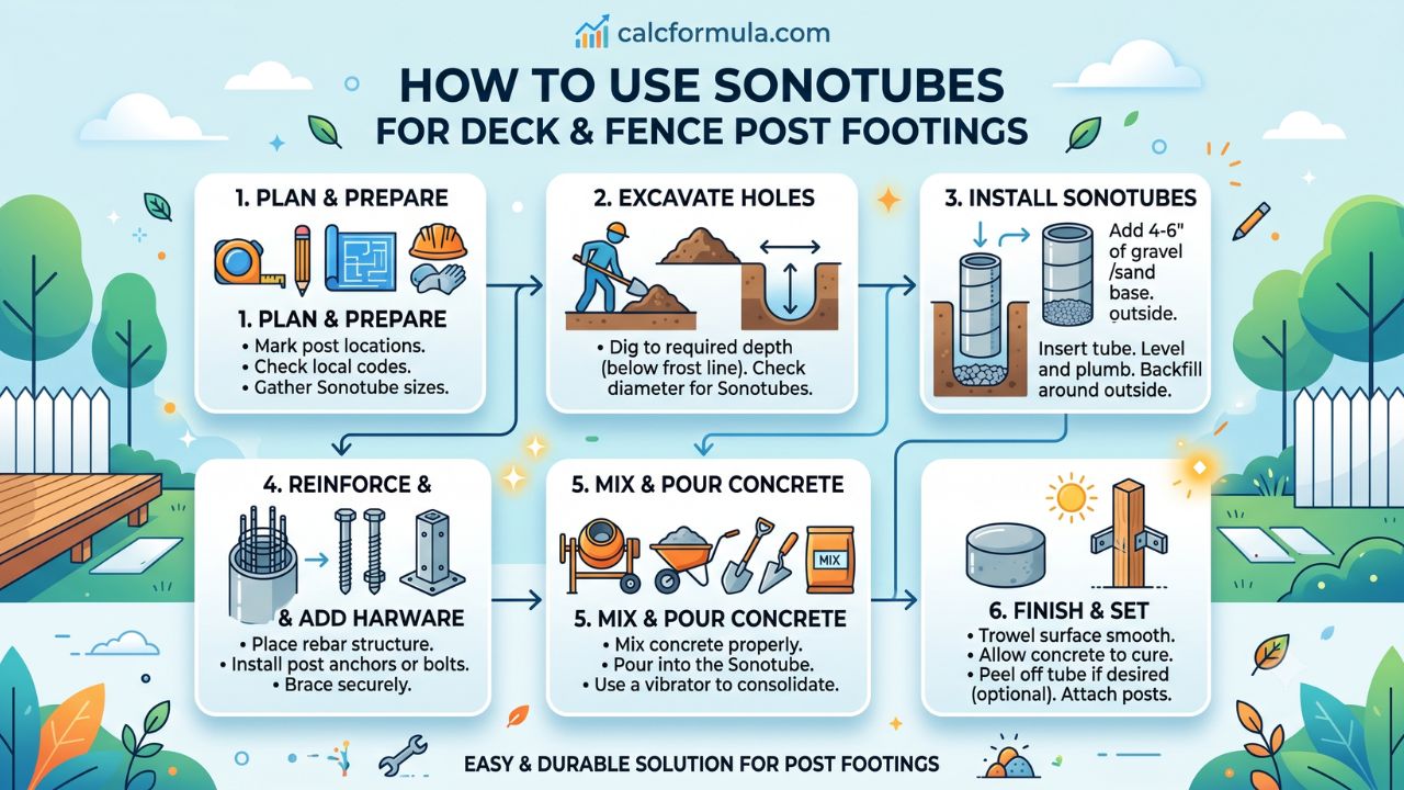 Sonotubes for Deck and Fence Post Footings