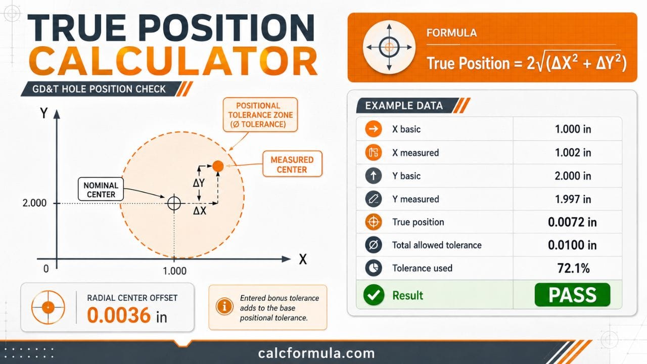 True Position Tutorial True Position Calculator – GD&T Tolerance Check