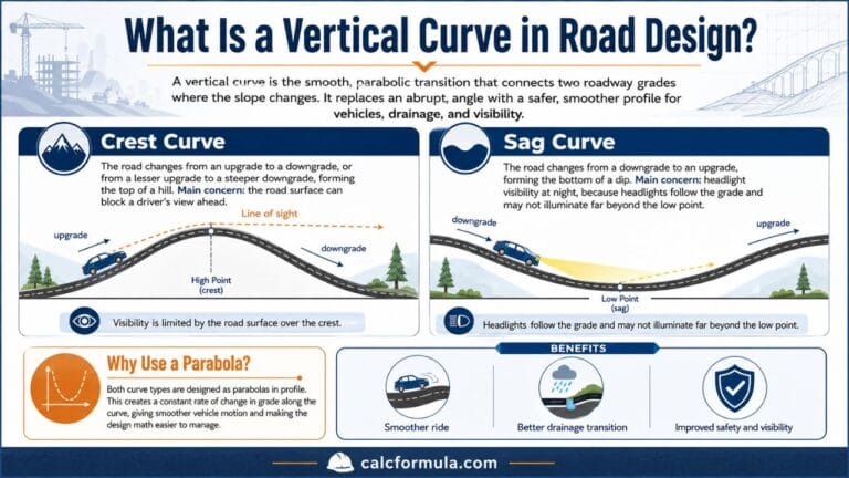 Vertical Curve Design for Road Grading: K-Values and Sight Distance